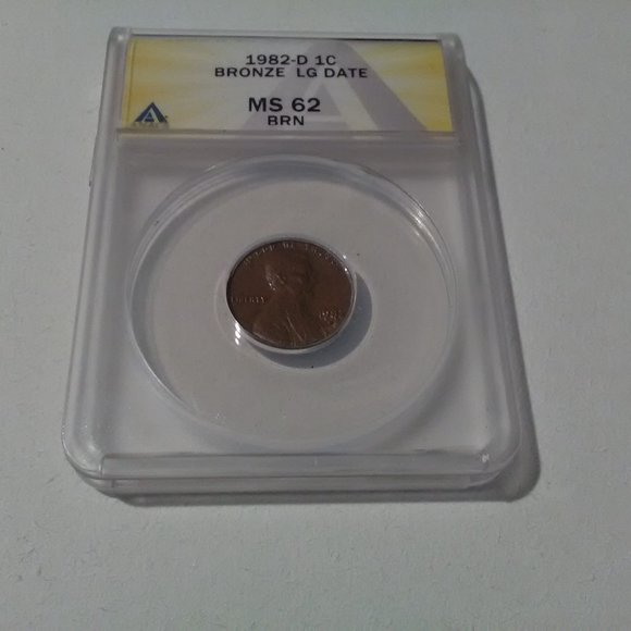 1982 D 1C MS 62 Bronze LG Date - Picture 3 of 5